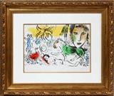 Lot# 2019 MARC CHAGALL (FRENCH/RUSSIAN,1887-1985), COLOR LITHO, 12" X 19" SIGHT "TWENTIETH CENTURY, 1973", E.A.; pencil signed lower right; 14" x 19" paper sight; framed. Reference: Mourlot #699. Certificate of authenticity from Kass Meridian , Chicago in customer file.