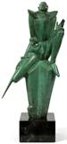 Lot# 2022 MARSHALL FREDERICKS (1908-1998), BRONZE SCULPTURE, H 20", W 9 1/2", 'DON QUIXOTE', Signed. Green patina. Size does not include black base. From the Collection of John P. O'Hara, Bloomfield Hills, Mich. Purchased from the artist.