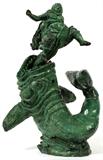 Lot# 2023 CARL MILLES (1875-1955), BRONZE SCULPTURE, H 15 1/2", W 11", 'JONAH & THE WHALE', Signed "C. Milles", green patina. Carl (Wilhelm Emile) Milles, Swedish, 1875-1955. From the Collection of John P. O'Hara, Bloomfield Hills, Mich.