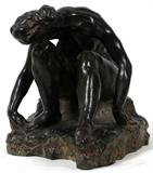 Lot# 2028 ARNO BREKER (GERMAN 1900-1991), BRONZE SCULPTURE, 1930, H 11", D 12", W 11", "FEMME ASSISE", "Träumerei" Alexis Rudier. Foundeur, Paris. Reference: "Arno Breker" by Charles Despiau, 1942 (successful bidder receives a copy of this monograph).