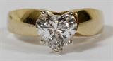 Lot# 2075 1.2CT HEART CUT DIAMOND YELLOW GOLD RING, Approx. 1.2ct heart cut diamond set in 14kt yellow gold. The diamond is SI clarity and G-I color.