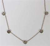 Lot# 2074 5.20CT DIAMOND CLUSTER BY THE YARD NECKLACE, L 17", G-color, Vs-2 clarity. 14kt white gold. 18.4 grams.