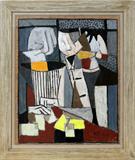 Lot# 2089 BILL PARKS, MODERN GOUACHE ON PAPER, 1955, 34" X 27", UNTITLED COMPOSITION, Initialed "BP" and dated lower right; original frame.