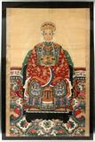 Lot# 2099 ANTIQUE CHINESE WATERCOLOR, ANCESTRAL PORTRAIT ON SILK, 55" X 35", Framed; unsigned.