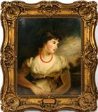 Lot# 2104 ATTRIBUTED TO JOHN HOPPNER, OIL ON CANVAS, PORTRAIT OF COUNTESS OF OXFORD, 18TH C, 30" X 25", ornate carved frame collection Major General Spencer, London, Ontario sold receipt from 1930's