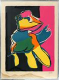 Lot# 2168 KAREL APPEL [DUTCH 1921-2006], COLOR LITHOGRAPH, 1969, 30" X 22" "PERSONAGE VOLANT", Hudson's Gallery label on verso.  Framed.