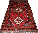 Lot# 2199 CAUCASIAN HAND WOVEN ORIENTAL RUG 8'4" X 4'11" CIRCA 1900, Three center reserves, rose field, orange outer band. From the estate of Gerry Culpepper, Northville, Mi.