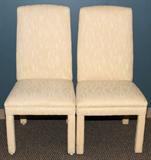Lot# 2206 ROCHE BOBOIS UPHOLSTERED DINING ROOM CHAIRS, 12, Completely upholstered in white canvas.