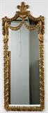 Lot# 2209 GILT WOOD MIRROR, H 71", W 28", 20th C.; swag and Prince of Wales's feathers crest.
