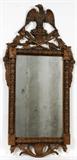 Lot# 2210 CHAPMAN CARVED WALNUT MIRROR, H 52", W 21", Eagle finial; 20th c.