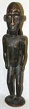 Lot# 2286 CARVED WOOD AFRICAN HUNTER WITH CROCODILE 35", Conch shell eyes. From the estate of Gerry Culpepper, Northville, Mi.