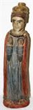 Lot# 2291 SOUTH AMERICAN CARVED WOOD SCULPTURE H 30", Paint and gesso. Religious figure. Probably late 19th. C. From the estate of Gerry Culpepper, Northville, Mi.