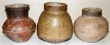 Lot# 2295 BRAZIL CERAMIC POTS THREE, H 10" - 13", From the estate of Gerry Culpepper, Northville, Mi.