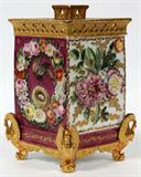 Lot# 2312 FRENCH HAND PAINTED PORCELAIN COVERED URN, C. 1810