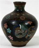 Lot# 2382 CLOISONNÉ MINIATURE VASE, H 4", Floral, leaf & swirl design; Chinese 19th c.