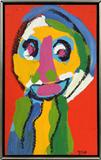 Lot#2023,KAREL APPEL, ACRYLIC ON BOARD, H 19.5" W 12", FACE.KAREL APPEL (Dutch 1921-2006). Signed lower right. J.L. Hudson Gallery label on verso. Framed.