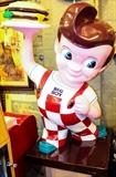 Lot #307, Bob's Big Boy 4-Ft Fiberglass Advertising Statue
A vintage fiberglass advertising statue for Bob's Big Boy Restaurants. It features the trademark chubby boy in red-and-white checkered overalls holding a Big Boy sandwich. It is in excellent condition. Very large, measures 54" tall, the base is 28.5" square. From the internet: "Big Boy Restaurants International, LLC. is a restaurant chain with its headquarters in Warren, Michigan, in Metro Detroit. Big Boy Restaurants also refers to Frisch's Big Boy Restaurants headquartered in Cincinnati. Big Boy was started as Bob's Pantry in 1936 by Bob Wian in Glendale, California, USA. The restaurant became known as "Bob's, Home of the Big Boy Hamburger" then as Bob's Big Boy." **This item cannot be shipped Tag Words: Intdes