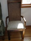 Six matching dining room chairs, plus table with three leaves