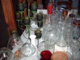 Nice candelabra and many glass containers