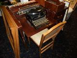 Vintage, unique desk with hideaway typewriter! Includes accessories and books!