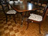 Regency Period Dining Room Table w/4 Chairs
circa 1820-1870

Table approx. 63" x 42" x 29" H