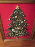 Vintage jewelry Christmas tree wall hanging