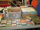 Lots of VHS
Lots of Cassettes
Some LP's
Some 8 track
Some books on tape