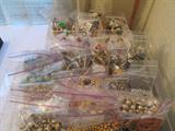 Bags of broken jewelry, stones/beads, etc.