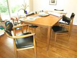 Henredon vintage Danish Modern Dining table w/6 chairs