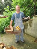 Carpenters overalls, and all the tools and boxes you could ever want!