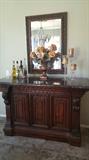 Marble top bar and mirror