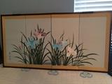Japanese Silk folding Screen 