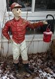 Vintage jockey and other lawn ornaments