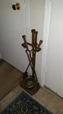 Vintage Heavy Duty Fire Place Tool Set.