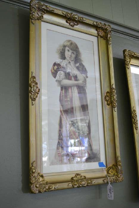 one of a pair, Victorian girl prints