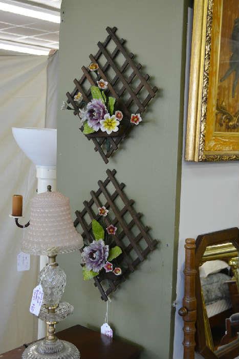 unique floral and wood wall plaques