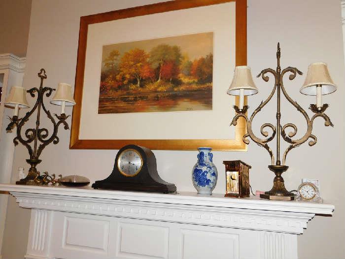 Unusual Lamps and Mantle Clock