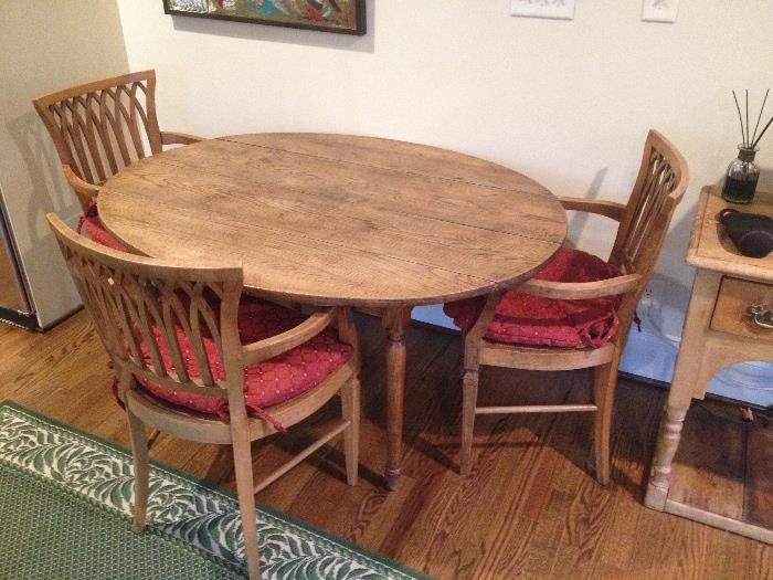 Antique French farmTable and 4 chairs (1 not pictured)