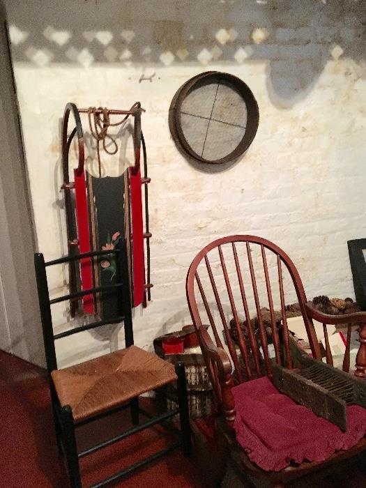 Vintage reproduction and period 1800's furniture, primative accessories galore!