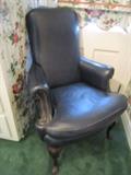 Blue Leather Armchair