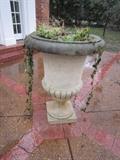 Large concrete garden urn