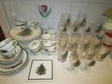 Cuthbertson Christmas china and stemware