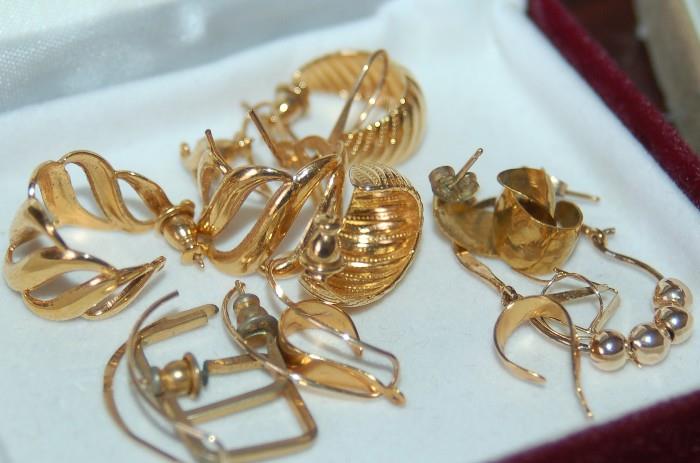 Gold Earrings and Barcelets