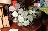 Collection of Vintage Industrial Metal Fans by Kenmore and Singer. Industrial Chic Decor!