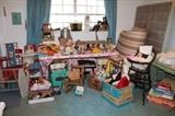 Giant Selection of sought after vintage toys and furniture.. Suzy Homemaker Electric Oven, Metal School Desk, Antique Wood Highchair and Rockers, Vintage Ronald McDonald Doll, Antique Baby Dolls...soo much to see!!