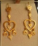 21K gold chandelier earrings  Hand made