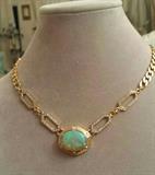 Stunning opal and diamond necklace