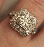 Art Deco platinum and diamond ring. 2.65 TCW S so much more beautiful in person!