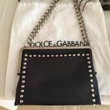 Silver and black leather D& G bag.
