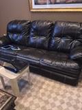 BLACK FAUX LEATHER COUCH